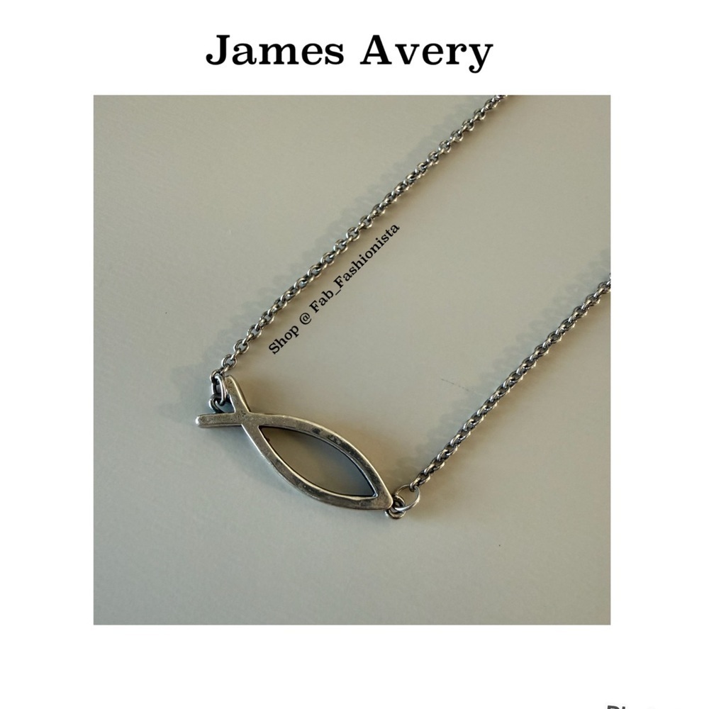 James Avery Ichthus Fish Necklace Sterling Silver Retired Rare
